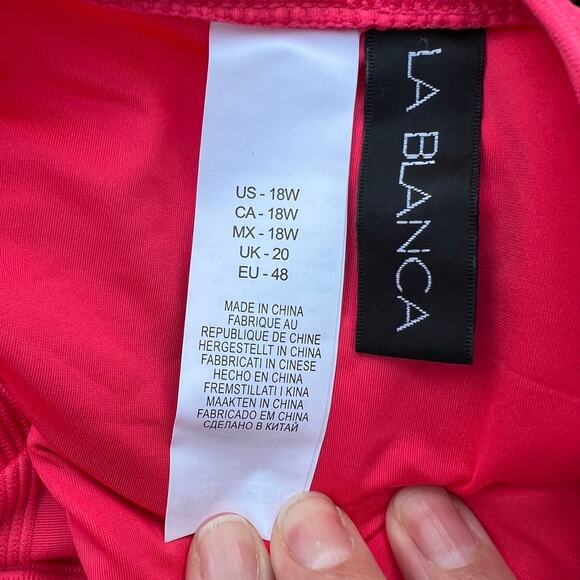LA BLANCA Pink Tummy Control Moderate Coverage High Waisted Swimsuit Bottom 18W - Picture 11 of 12